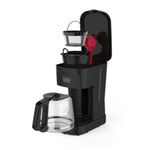 Cafetera Black+Decker-12 Tazas-sistema Vortex-boton Encendido y Apagado-negra