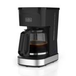 Cafetera Black+Decker-12 Tazas-sistema Vortex-boton Encendido y Apagado-negra...