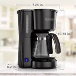 Cafetera Black+Decker-5 Tazas-filtro Permanente-boton Encendido y Apagado-negra