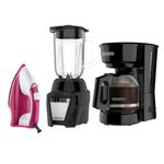 Combo Black+Decker Plancha Ir1850, Cafetera Cm0916b, Licuadora Bl0876-1bdla