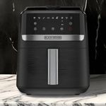 Freidora de Aire Black+Decker 5.5 LTS 1500w 9 Funciones Preprogramadas Pantal...