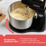 Batidora de Pedestal Black+Decker 250w 5 Velocidades + Turbo 2 Tazones Acero ...