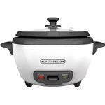 Olla Arrocera Black+Decker 1,5 tazas Crudas 3 tazas Cocidas Multiusos Blanca