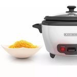 Olla Arrocera Black+Decker 1,5 tazas Crudas 3 tazas Cocidas Multiusos Blanca