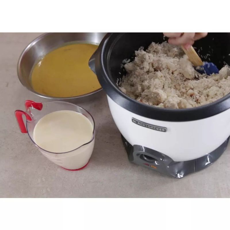 Olla Arrocera Black+Decker 14 tazas Crudas 28 tazas Cocidas Multiusos Blanca