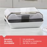 Sandwhichera Black+Decker 750w 2 Panes Clip Bloqueo Luces Acero Inox.. Blanca