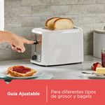 Tostadora Black+Decker 2 Rebanadas 750w 7 Niveles Blanca