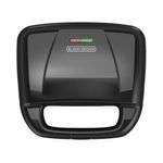 Waflera Black+Decker Divisor de 4 Secciones 760w Antiadherente Negra