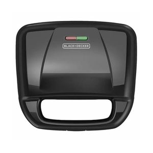 Waflera Black+Decker Divisor de 4 Secciones 760w Antiadherente Negra