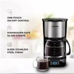 Cafetera Chefman 12 Tazas Programable Digital con Jarra de Vidrio Acero Inox..