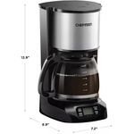 Cafetera Chefman 12 Tazas Programable Digital con Jarra de Vidrio Acero Inox..