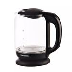 Tetera Electrica Chefman Inalambrica 1.7lts Luz LED Jarra de Cristal Negro