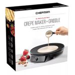 Crepera Chefman 12pulg. Redondo 1000w Ctrl Temperatura Antiadherente Negro
