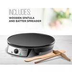 Crepera Chefman 12pulg. Redondo 1000w Ctrl Temperatura Antiadherente Negro