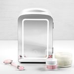 Mini Refri Chefman Portatil 4lts Puerta con Espejo y Luz LED Ajuste Frio-cali...