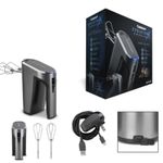 Batidora de Mano Cuisinart Inalambrico 5 Vel. LED Recargable USB Acero Inox..