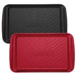 Bandeja Cuisinart 2pcs-17x10.5pulg. Melamina para Parrilla Roja-negra
