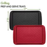 Bandeja Cuisinart 2pcs-17x10.5pulg. Melamina para Parrilla Roja-negra