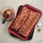 Bandeja Cuisinart 2pcs-17x10.5pulg. Melamina para Parrilla Roja-negra