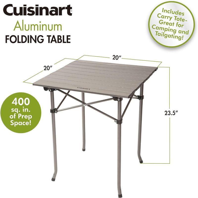 Mesa de Preparacion Cuisinart Plegable Aluminio Incl. Bolsa Viajera