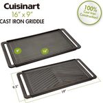 Bandeja Cuisinart 19x9.5pulg. Antiadh. Reversible para Parrilla Hierro Fundid...