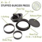Prensa para Hamburguesas Rellenas Cuisinart Plastico 4 en 1 Negro
