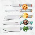 Set de Cuchillos Cuisinart Acero Inox.. 10 pcs Antiadherente Colores