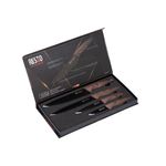 Set de Cuchillos Resto Acero Inox.. 4 pcs Mango de Madera Superficie Antibact...