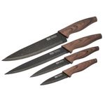 Set de Cuchillos Resto Acero Inox.. 4 pcs Mango de Madera Superficie Antibact...