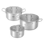Set de Ollas Resto 6pcs Int. Antiadherente de Acero Inox..
