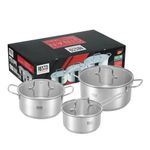 Set de Ollas Resto 6pcs Int. Antiadherente de Acero Inox..