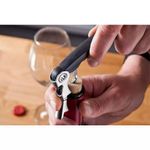 Sacacorchos Doble Bisagra Vacu Vin Cortador Papel Aluminio Negro