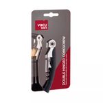 Sacacorchos Doble Bisagra Vacu Vin Cortador Papel Aluminio Negro