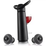 Bomba Al Vacio Vacu Vin Concerto 2 Tapones para Consevar Vino Color Negro