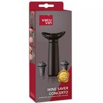 Bomba Al Vacio Vacu Vin Concerto 2 Tapones para Consevar Vino Color Negro