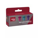 Tapon Al Vacio para Vino Vacu Vin 3pcs Color Rosa/celeste/morado
