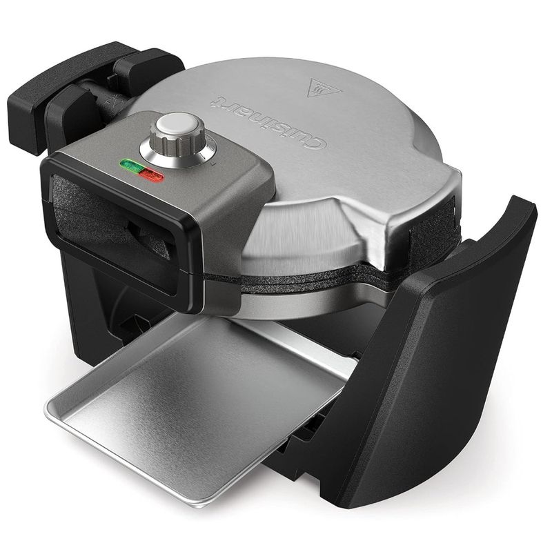 Waflera Cuisinart Estilo Belga 4 Secciones Redondo 1200w 5 Funciones Antiadherente Acero Inox.