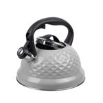 Tetera Clasica Resto Con Silbador 3.0 Lts Acero Inoxidable Induccion Gris