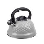 Tetera Clasica Resto Con Silbador 3.0 Lts Acero Inoxidable Induccion Gris