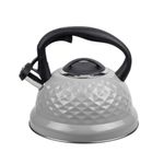 Tetera Clasica Resto Con Silbador 3.0 Lts Acero Inoxidable Induccion Gris