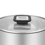 Olla Resto 1.6lts Asas Plegables-Tapa Vidrio Templado 16 Cm Induccion  Acero Inox