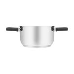 Olla Resto 1.6lts Asas Plegables-Tapa Vidrio Templado 16 Cm Induccion  Acero Inox