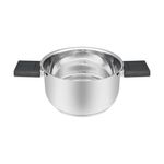 Olla Resto 5,8 Lts Asas Plegables-Tapa Vidrio Templado 24 Cm Induccion  Acero Inox