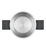 Olla Resto 5,8 Lts Asas Plegables-Tapa Vidrio Templado 24 Cm Induccion  Acero Inox