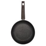 Sarten Resto Antiadh. De Marmol 22cm Ancho 4.4cm Alto Aluminio Forjado-Mango Madera Todo Tipo De Cocina Negro