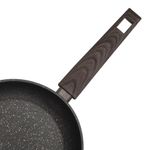 Sarten Resto Antiadh. De Marmol 22cm Ancho 4.4cm Alto Aluminio Forjado-Mango Madera Todo Tipo De Cocina Negro