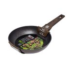 Sarten Resto Antiadh. De Marmol 22cm Ancho 4.4cm Alto Aluminio Forjado-Mango Madera Todo Tipo De Cocina Negro