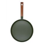 Sarten Crepera Resto Antiadh. 28cm Ancho 2.7 Cm Alto Aluminio-Mango Madera Todo Tipo De Cocina Negro