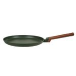 Sarten Crepera Resto Antiadh. 28cm Ancho 2.7 Cm Alto Aluminio-Mango Madera Todo Tipo De Cocina Negro