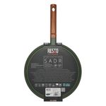 Sarten Crepera Resto Antiadh. 28cm Ancho 2.7 Cm Alto Aluminio-Mango Madera Todo Tipo De Cocina Negro